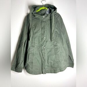 Rare Cecil Bohemian Military Cargo Jacket Hooded Green NWT Size  XL